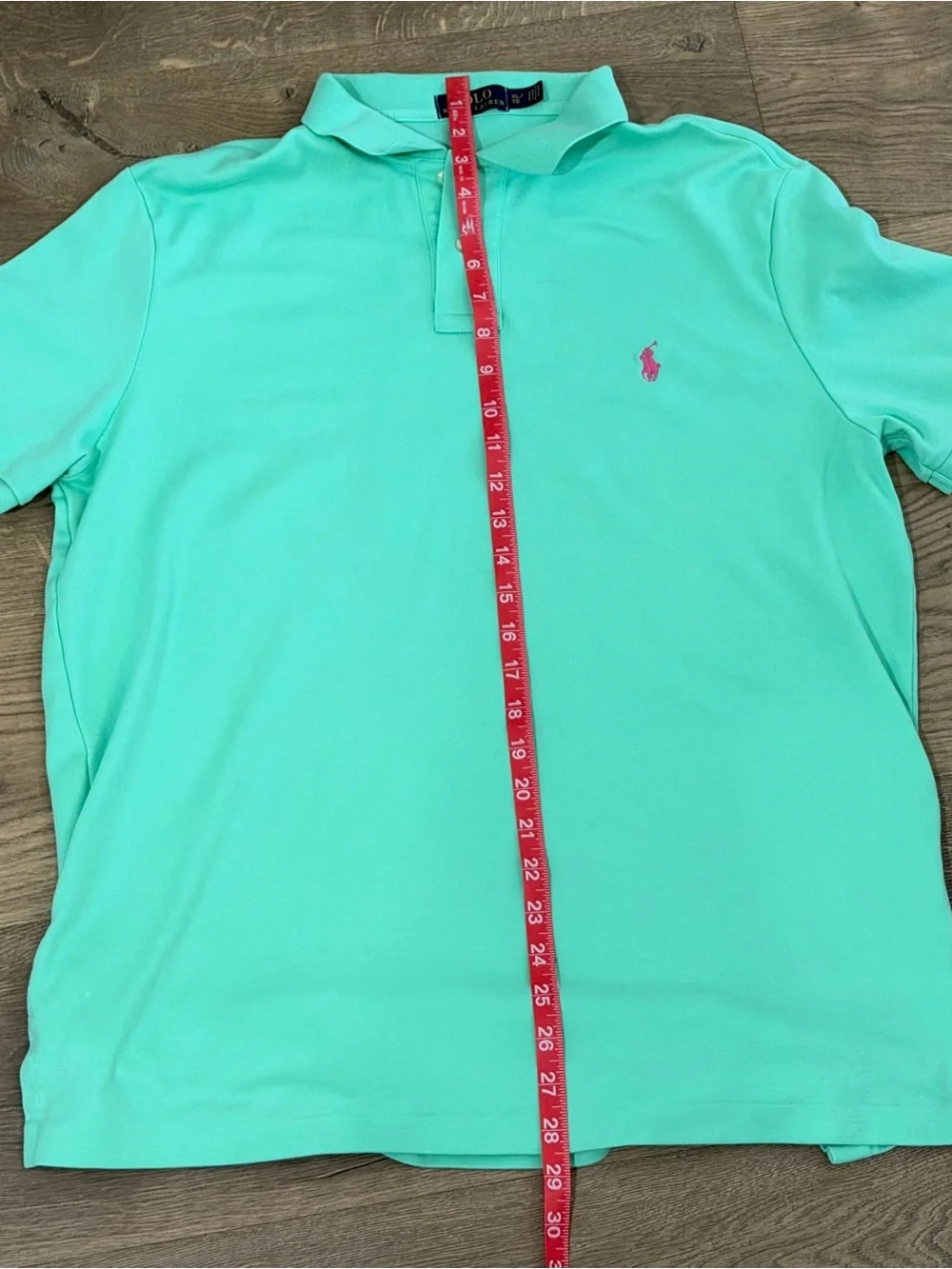 Polo by Ralph Lauren Mint Green Classic Polo Pink Pony Shirt XL